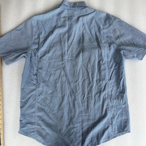 American Fishing Tackle Co Short Sleeve Blue Polo Button Down Men's Large - Picture 8 of 10